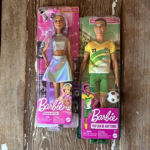 Ken - Soccer Player & Barbie - Pop Star NEW